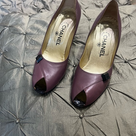 CHANEL Shoes - Chanel Purple Lambskin leatherStiletto Heels with Elegant Pointed Toe